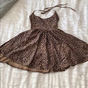 American Apparel Cheetah Halter Dress